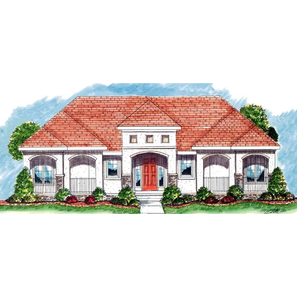 Southern House Plan Front of Home - Harbor Florida Style Home 038D-0679 - Search House Plans and More