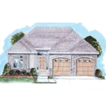 Craftsman House Plan Front of Home - Hahn Traditional Ranch Home 038D-0680 - Search House Plans and More