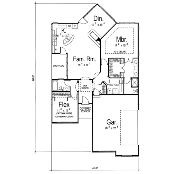 Traditional House Plan First Floor - Medwin Ranch Home 038D-0682 - Shop House Plans and More