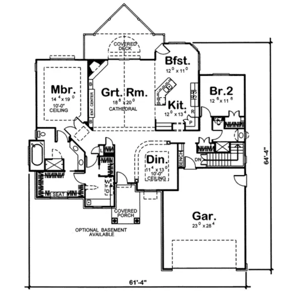 Traditional House Plan First Floor - Rachael Ranch Home 038D-0683 - Shop House Plans and More