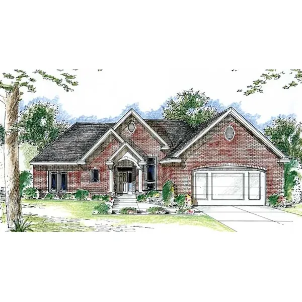 Traditional House Plan Front of Home - Rachael Ranch Home 038D-0683 - Shop House Plans and More