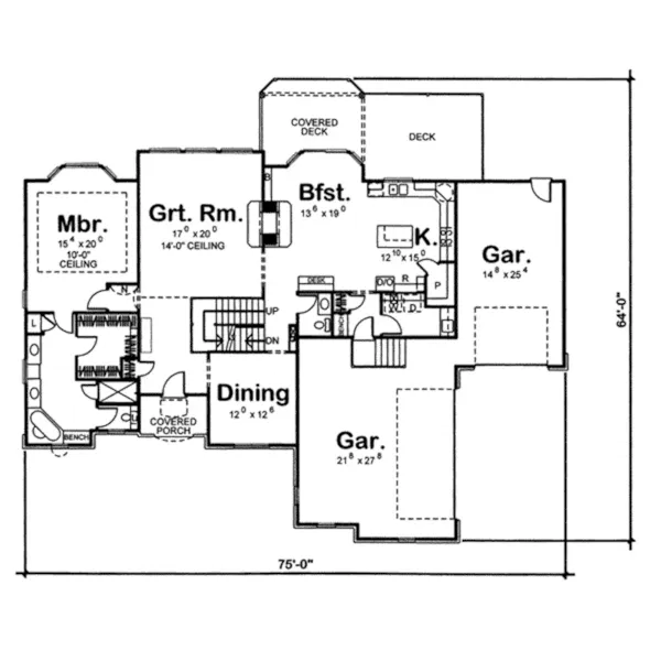 Tudor House Plan First Floor - Judson Traditional Home 038D-0685 - Search House Plans and More