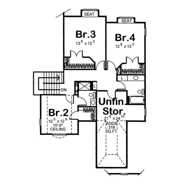 Tudor House Plan Second Floor - Judson Traditional Home 038D-0685 - Search House Plans and More