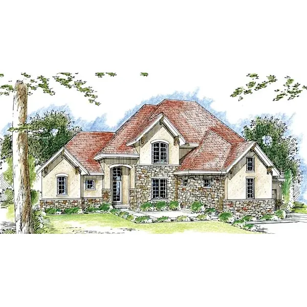 Tudor House Plan Front of Home - Judson Traditional Home 038D-0685 - Search House Plans and More