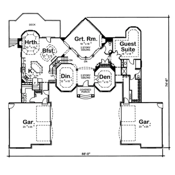 Modern House Plan First Floor - Caledon Luxury Home 038D-0686 - Search House Plans and More