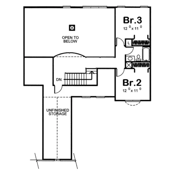 Southern House Plan Second Floor - Battula Traditional Home 038D-0689 - Search House Plans and More