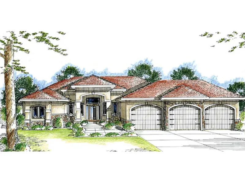 Modern House Plan Front Image - Adana Cove Sunbelt Home 038D-0690 - Search House Plans and More