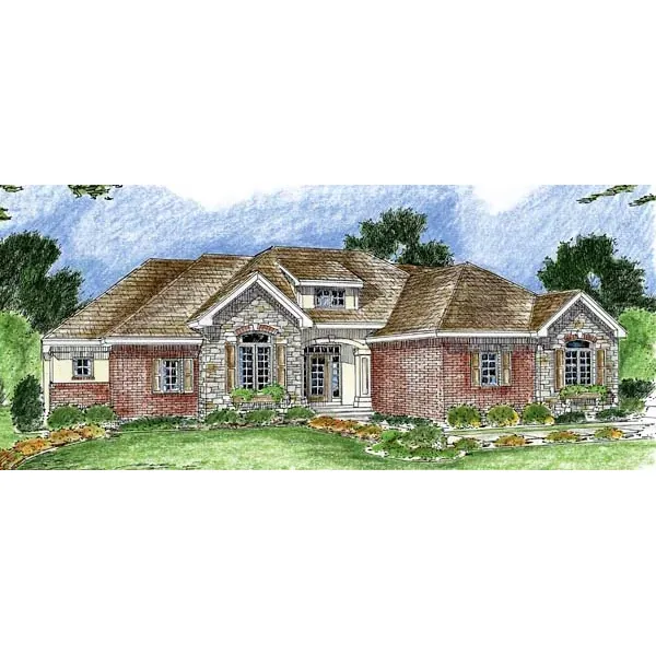 Country House Plan Front of Home - Potter Trace Ranch Home 038D-0692 - Shop House Plans and More