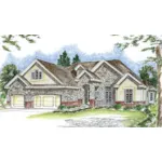 Tudor House Plan Front of Home - Finn Traditional Ranch Home 038D-0695 - Search House Plans and More