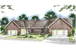 Southern House Plan Front of Home - Koberg Valley Duplex Home 038D-0701 - Search House Plans and More