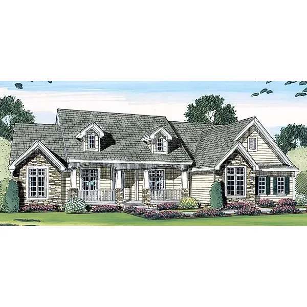 Craftsman House Plan Front of Home - Neva Garden Country Home 038D-0703 - Shop House Plans and More