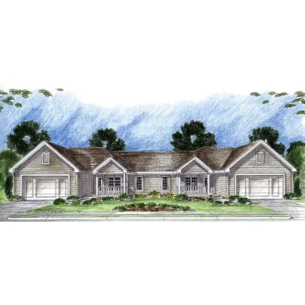 Country House Plan Front of Home - Kearston Multi-Family Home 038D-0704 - Search House Plans and More