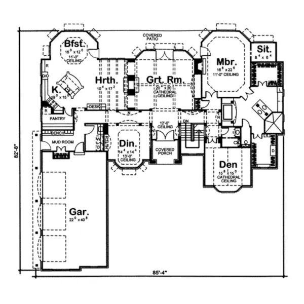 Victorian House Plan First Floor - Kleinkemper Manor Luxury Home 038D-0706 - Search House Plans and More