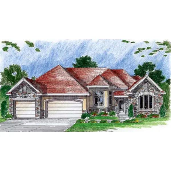 Contemporary House Plan Front Image - Lanza Ranch Home 038D-0709 - Shop House Plans and More