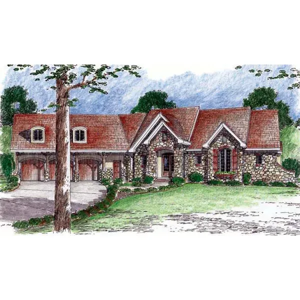 Luxury House Plan Front of Home - Porter Lane Country Home 038D-0710 - Shop House Plans and More