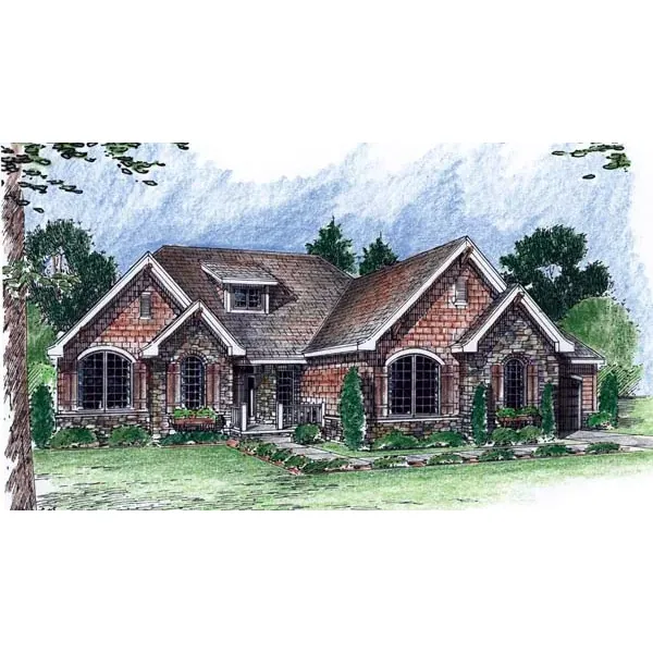 Bungalow House Plan Front of Home - Provence Place European Home 038D-0711 - Shop House Plans and More