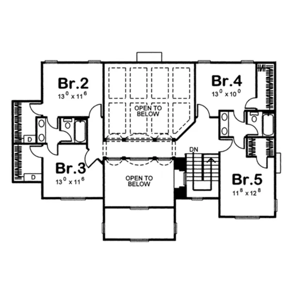 Spanish House Plan Second Floor - Picabo European Home 038D-0714 - Shop House Plans and More