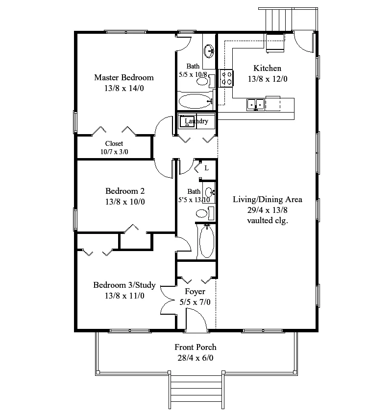 Southern House Plan First Floor - Navajo Country Ranch Home 038D-0718 - Shop House Plans and More