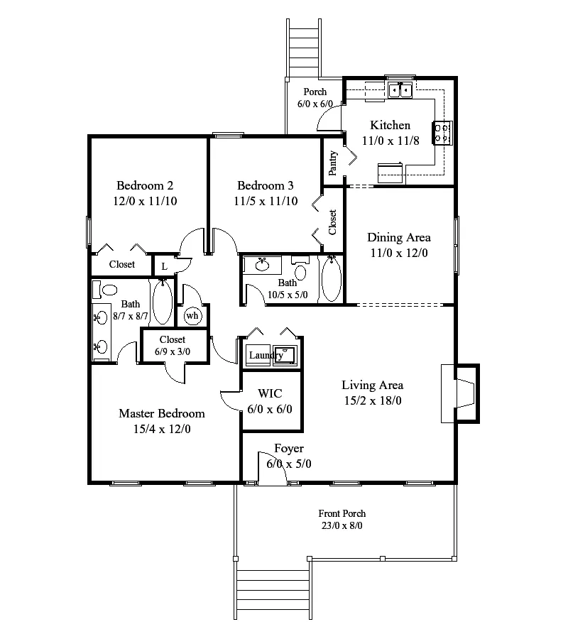 Traditional House Plan First Floor - Newberry Springs Country Home 038D-0720 - Shop House Plans and More