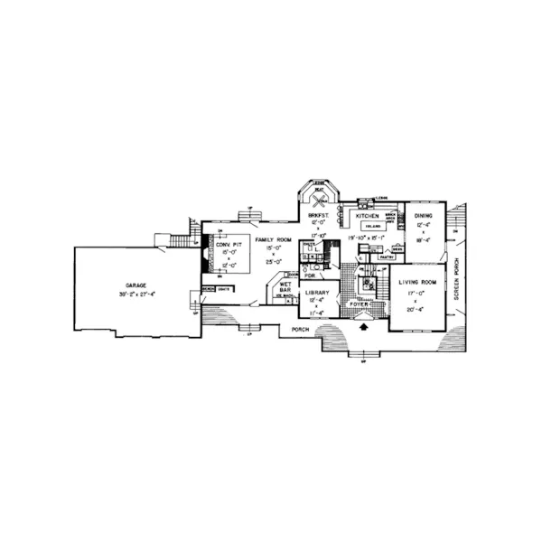 Farmhouse Plan First Floor - Laughlin Lake Craftsman Home 038D-0721 - Shop House Plans and More