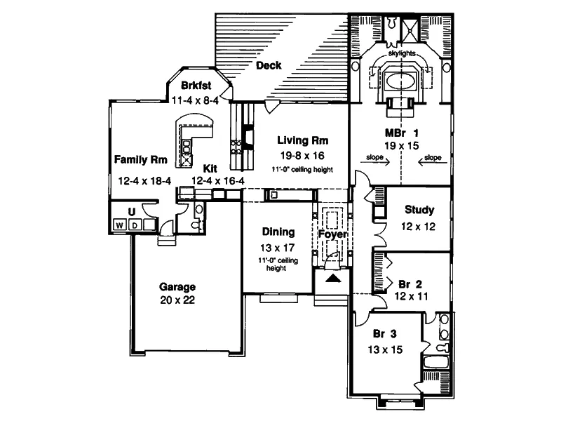 European House Plan First Floor - Marietta Traditional Ranch Home 038D-0722 - Shop House Plans and More