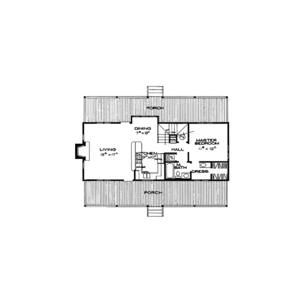 Farmhouse Plan First Floor - Point Estero Vacation Home 038D-0723 - Shop House Plans and More