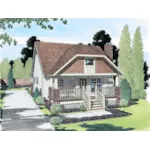 Narrow Lot Cottage Home With Shingle Décor 