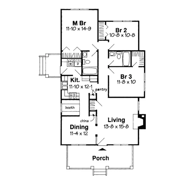 Traditional House Plan First Floor - Prewitt Mill Narrow Lot Home 038D-0726 - Shop House Plans and More