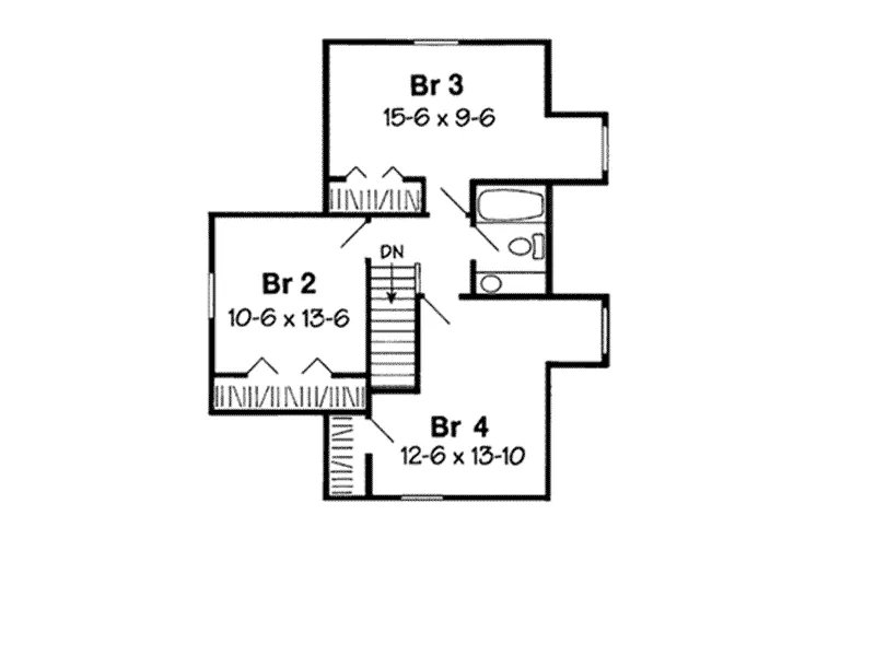 Arts & Crafts House Plan Second Floor - Beauford Arts And Crafts Home 038D-0727 - Search House Plans and More