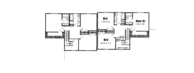Traditional House Plan Second Floor - Stanislaus Place Duplex 038D-0728 - Shop House Plans and More