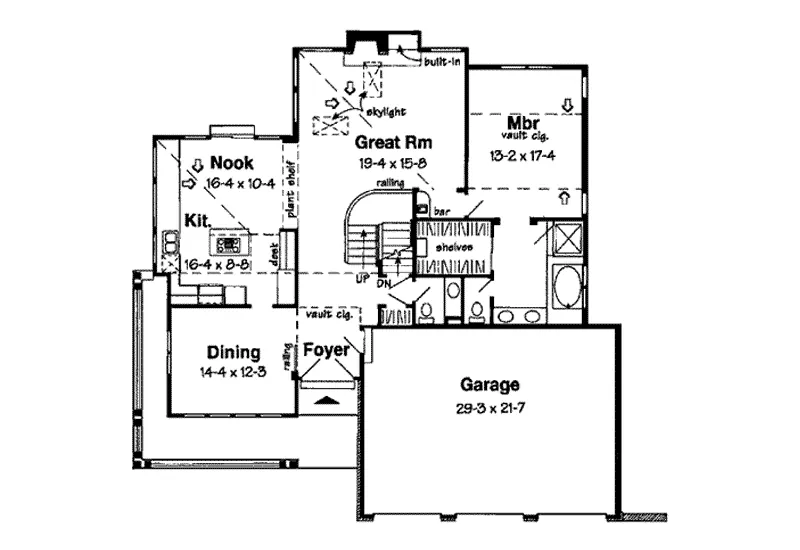 Tudor House Plan First Floor - Palomar Modern Country Home 038D-0733 - Shop House Plans and More
