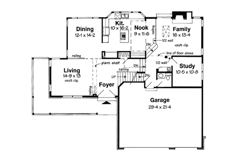 Colonial House Plan First Floor - Live Oak Southern Home 038D-0734 - Shop House Plans and More
