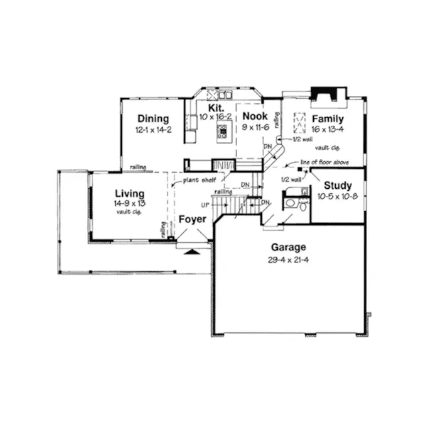 Farmhouse Plan First Floor - Live Oak Southern Home 038D-0734 - Shop House Plans and More