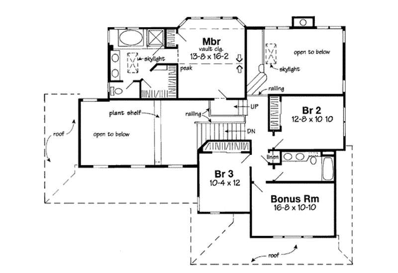 Colonial House Plan Second Floor - Live Oak Southern Home 038D-0734 - Shop House Plans and More