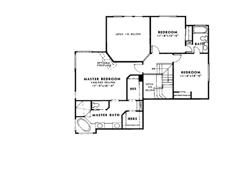 Tudor House Plan Second Floor - Bixby Modern Home 038D-0736 - Search House Plans and More