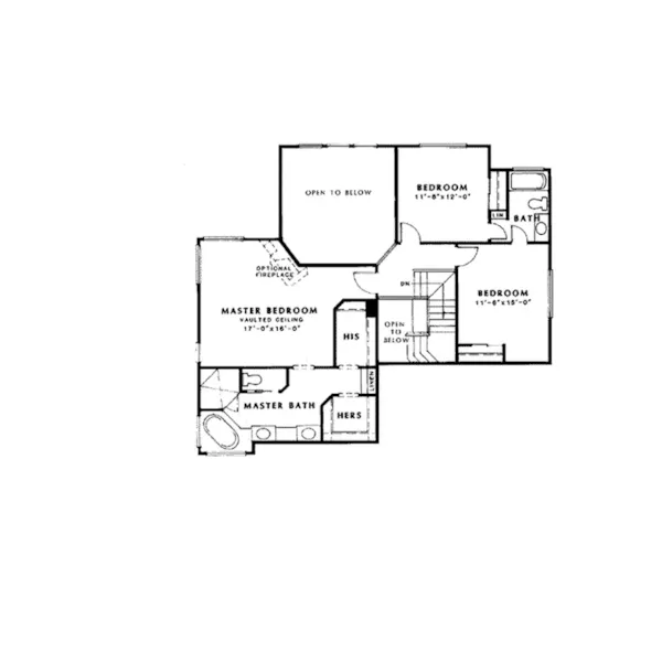 Tudor House Plan Second Floor - Bixby Modern Home 038D-0736 - Search House Plans and More