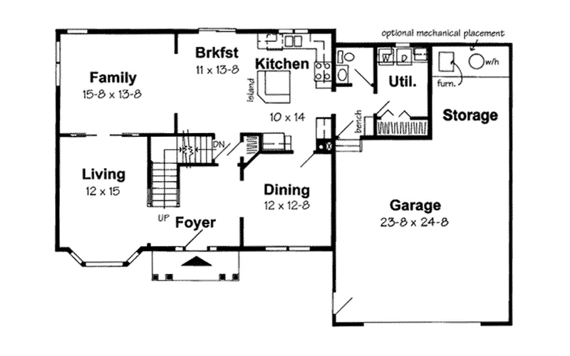 Traditional House Plan First Floor - Garden Grove Traditional Home 038D-0737 - Search House Plans and More
