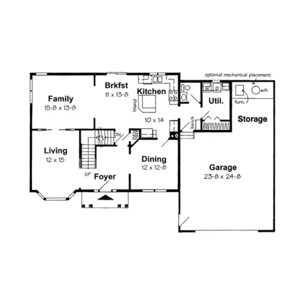 Traditional House Plan First Floor - Garden Grove Traditional Home 038D-0737 - Search House Plans and More