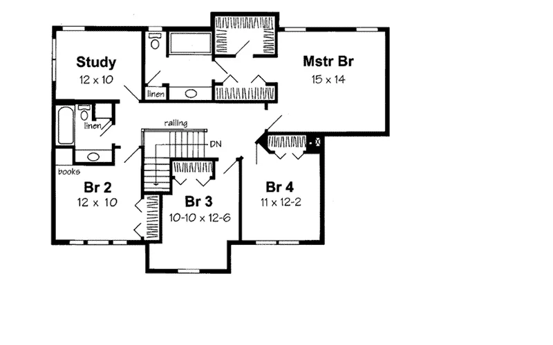 Traditional House Plan Second Floor - Garden Grove Traditional Home 038D-0737 - Search House Plans and More