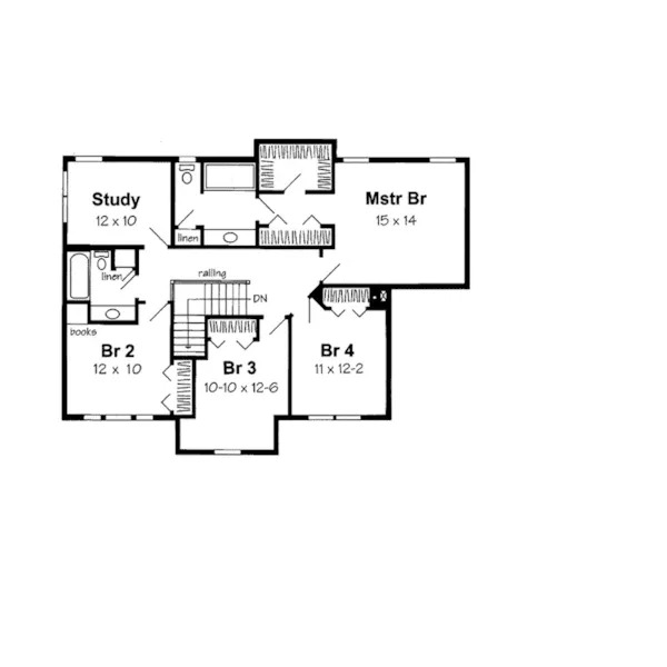 Traditional House Plan Second Floor - Garden Grove Traditional Home 038D-0737 - Search House Plans and More