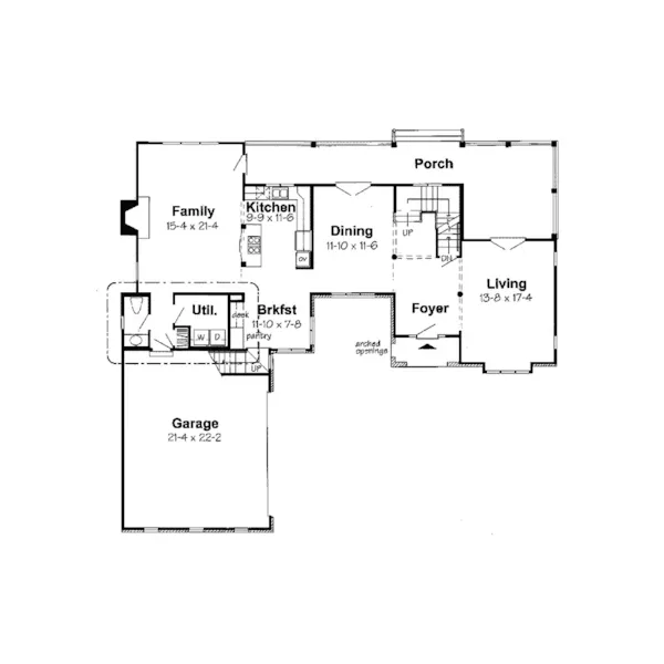 Tudor House Plan First Floor - Oxnard Tudor Style Home 038D-0738 - Shop House Plans and More