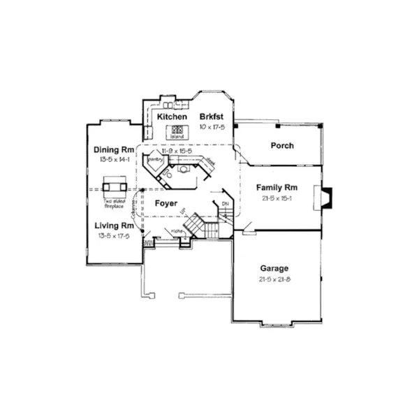 Tudor House Plan First Floor - Apple Way European Home 038D-0739 - Search House Plans and More