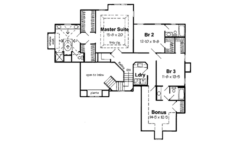 Tudor House Plan Second Floor - Apple Way European Home 038D-0739 - Search House Plans and More