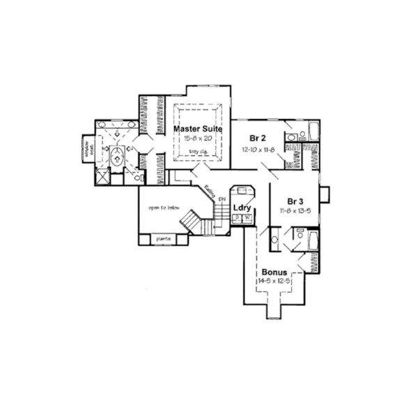 Tudor House Plan Second Floor - Apple Way European Home 038D-0739 - Search House Plans and More