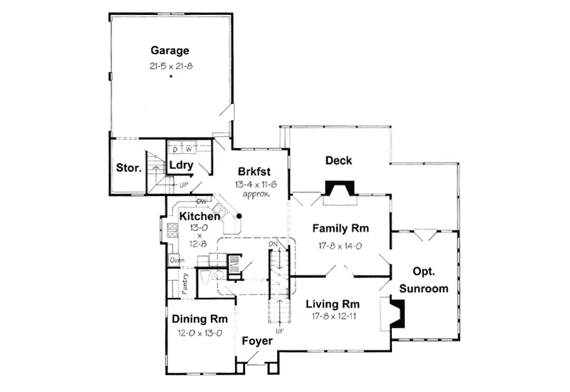 Country House Plan First Floor - Pearfleur English Cottage Home 038D-0740 - Shop House Plans and More