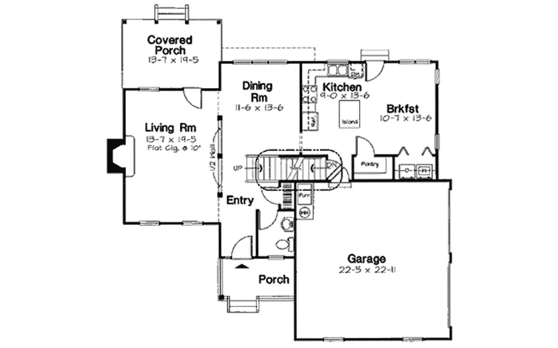 Traditional House Plan First Floor - Fillmore Park Traditional Home 038D-0742 - Search House Plans and More