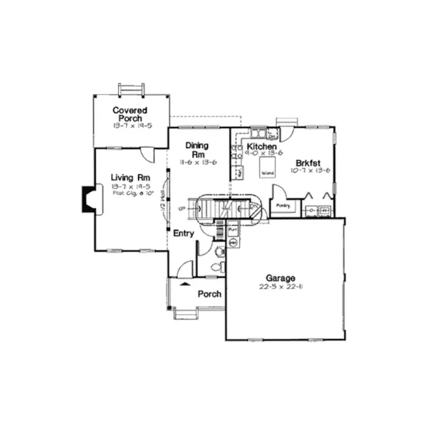 Country House Plan First Floor - Fillmore Park Traditional Home 038D-0742 - Search House Plans and More