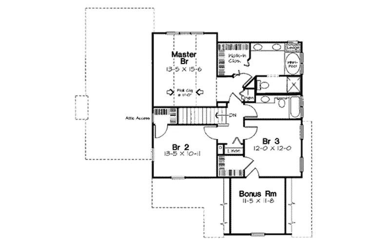 Traditional House Plan Second Floor - Fillmore Park Traditional Home 038D-0742 - Search House Plans and More