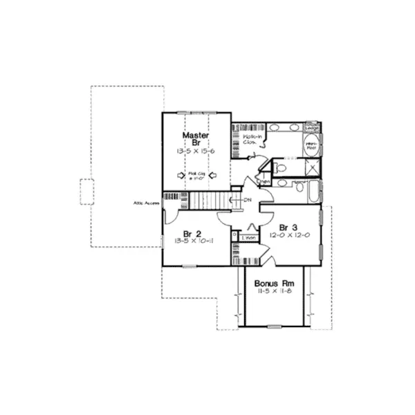 Country House Plan Second Floor - Fillmore Park Traditional Home 038D-0742 - Search House Plans and More