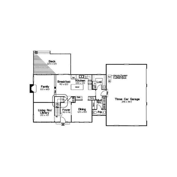 Colonial House Plan First Floor - Pixley Classic Colonial Home 038D-0746 - Shop House Plans and More